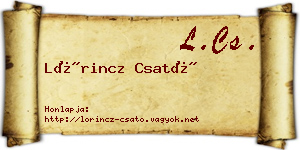 Lőrincz Csató névjegykártya